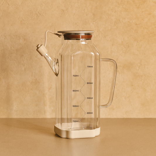 Mila Fluid Borosilikat Cam Yağdanlık Krem 1 Litre KOD.6512