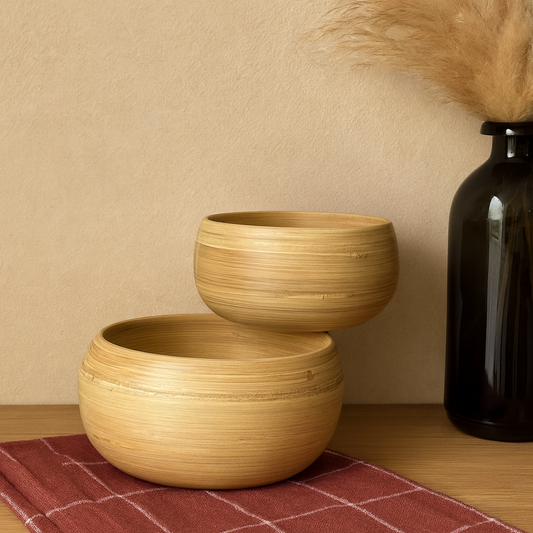 Bohem Tombul Bambu İkili Kase Set