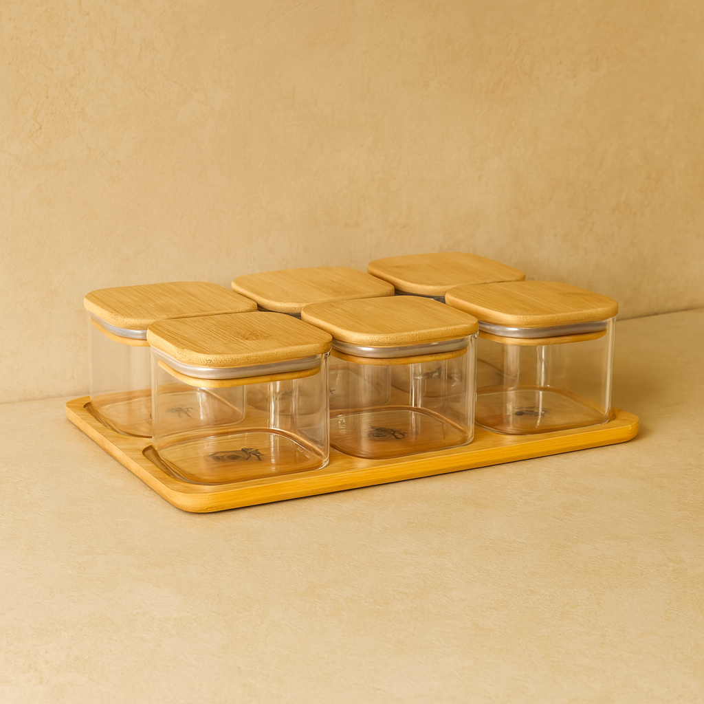 ZBERN Bambu Standlı 6 Lı Kahvaltılık Seti KOD:2049