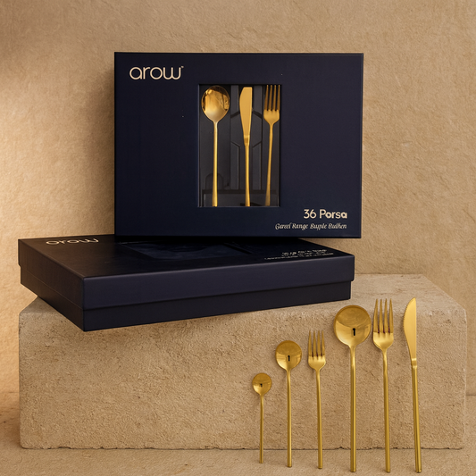 Arow Çubuk Model 72 Parça Ç.K.B Takımı 304 Çelik Yüksek Kalite Süper Fiyat (Gold)