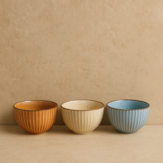 Porline 3 Lü Yuvarlak Kase Renkli 10 cm KOD:3797