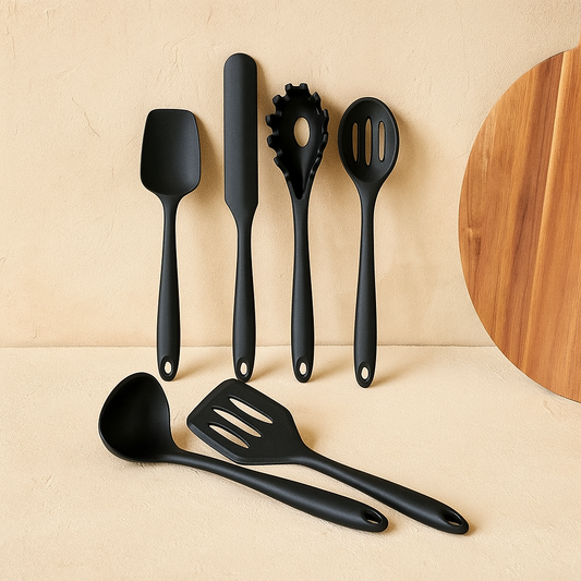 Arow 6 Parça Silikon Mutfak Seti Siyah KOD:6109