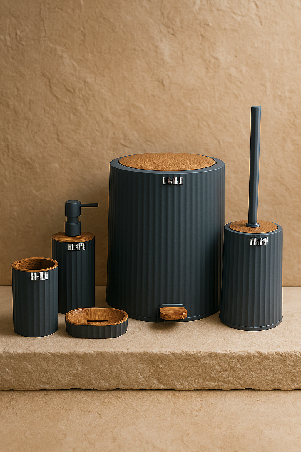 Coliseum Akrilik Banyo Seti 5 Parça Gri