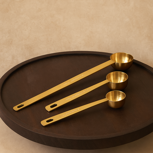 Arow Metal 3 Boy Gold Ölçü Kaşığı Seti 15 ml, 10 ml, 5 ml