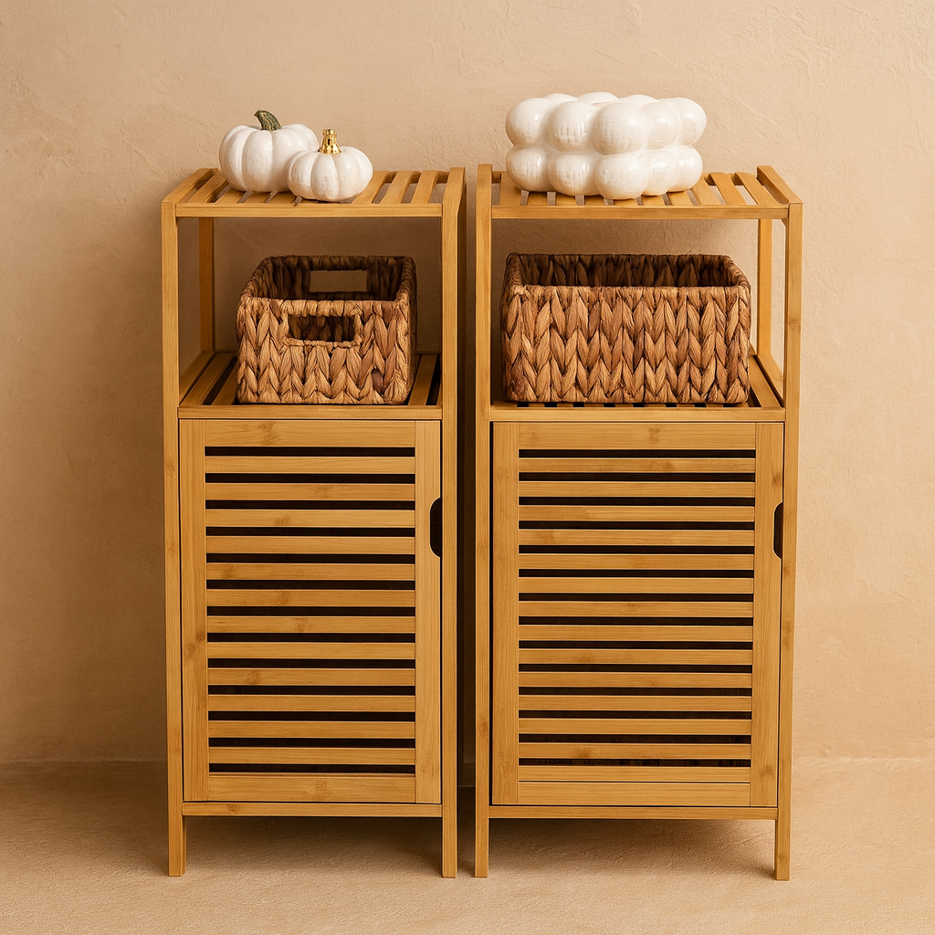 Miev 1+1  Bambu Dolap 2 Katlı 2 Adet KOD:453