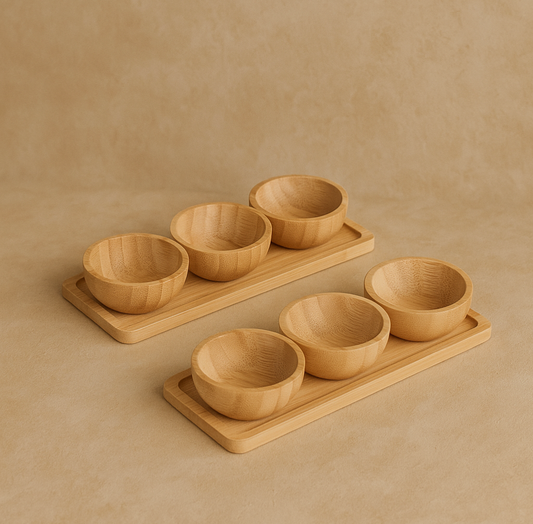 1 ALANA 1 BEDAVA İvory Mini Sosluk Reçelik Bambu Standlı KOD:223