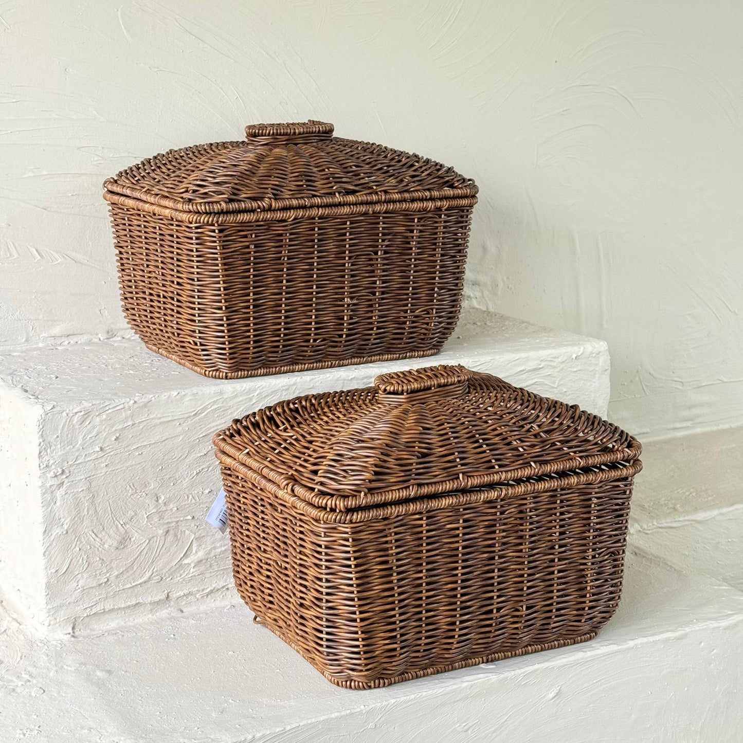 Hestia İkili Rattan Patates soğan Sepeti 5+5 lt (kahverengi)