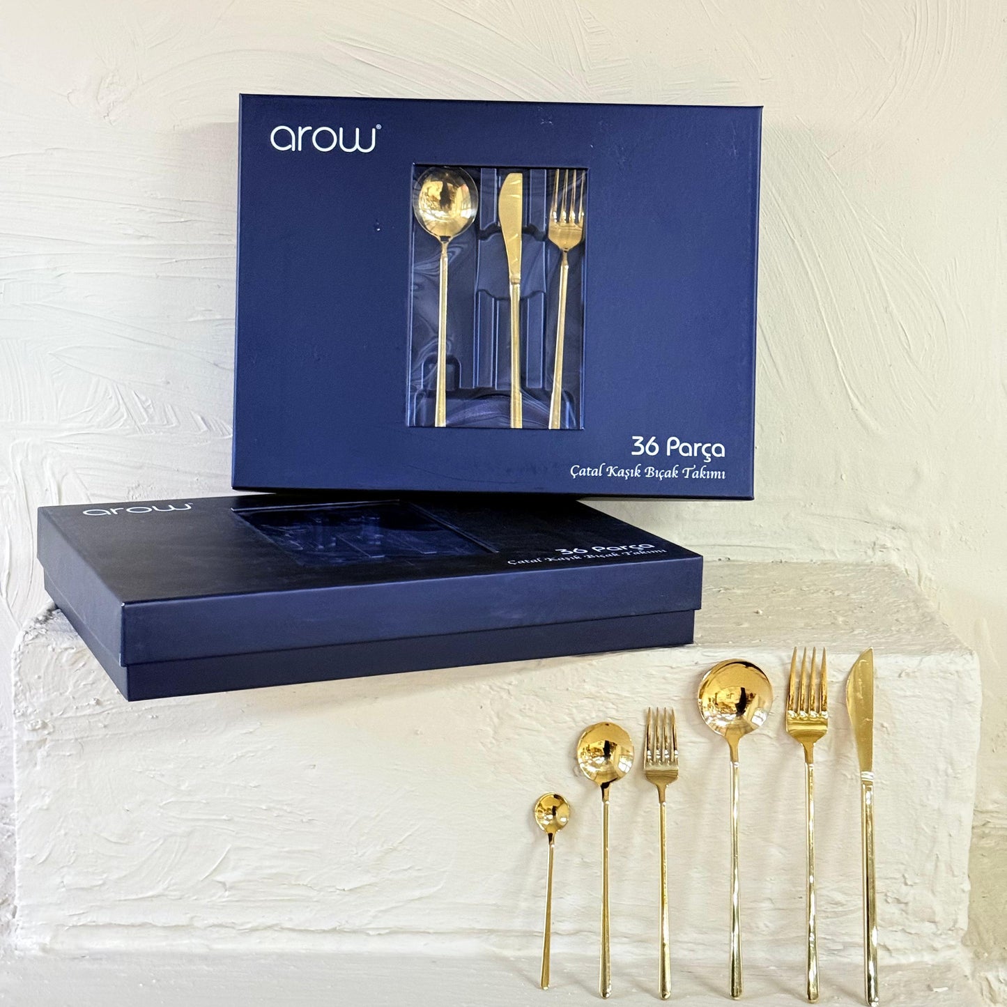 Arow Çubuk Model 72 Parça Ç.K.B Takımı 304 Çelik Yüksek Kalite Süper Fiyat (Gold)