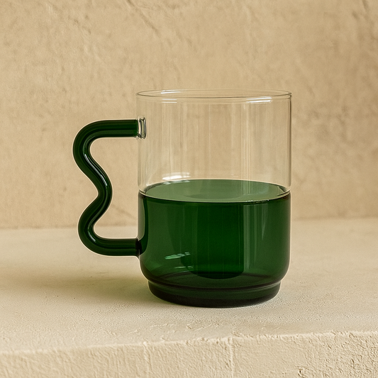 Tutku Borosilikat Cam Nescafe Kupa 400 ml Zümrüt KOD:030