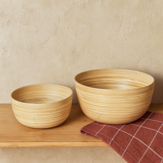 Boho Bambu İkili Salata Kasesi