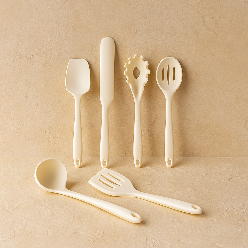 Arow 6 Parça Silikon Mutfak Seti Krem KOD:6109