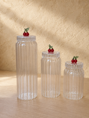 Strawberry Borosilikat Cam 3 Boy Kavanoz Seti KOD:11241-42-43